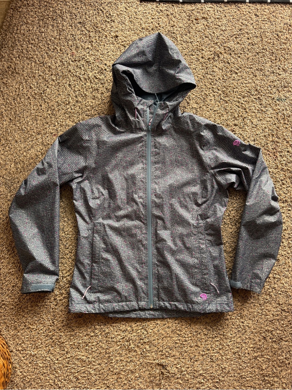 Mountain Hardware Rain Windbreaker Outdoor Hike Jacket Gray Womens Medium OL7165